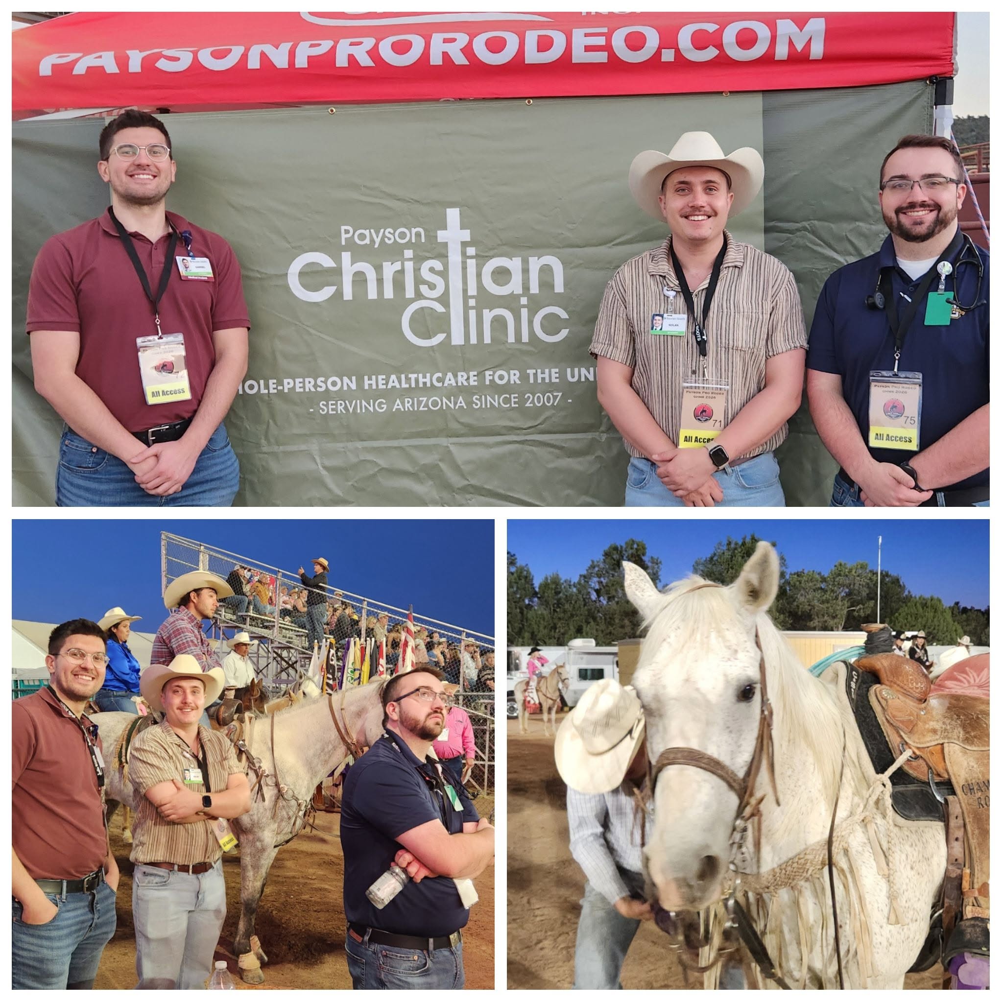 Payson Christian Clinic volunteer medical providers serving at the Payson Pro Rodeo